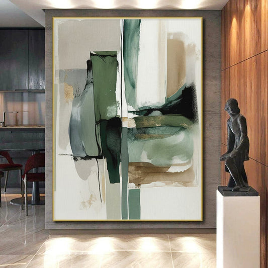Oversized Modern Abstract Canvas for Hallway Visual Flow in Contemporary Homes