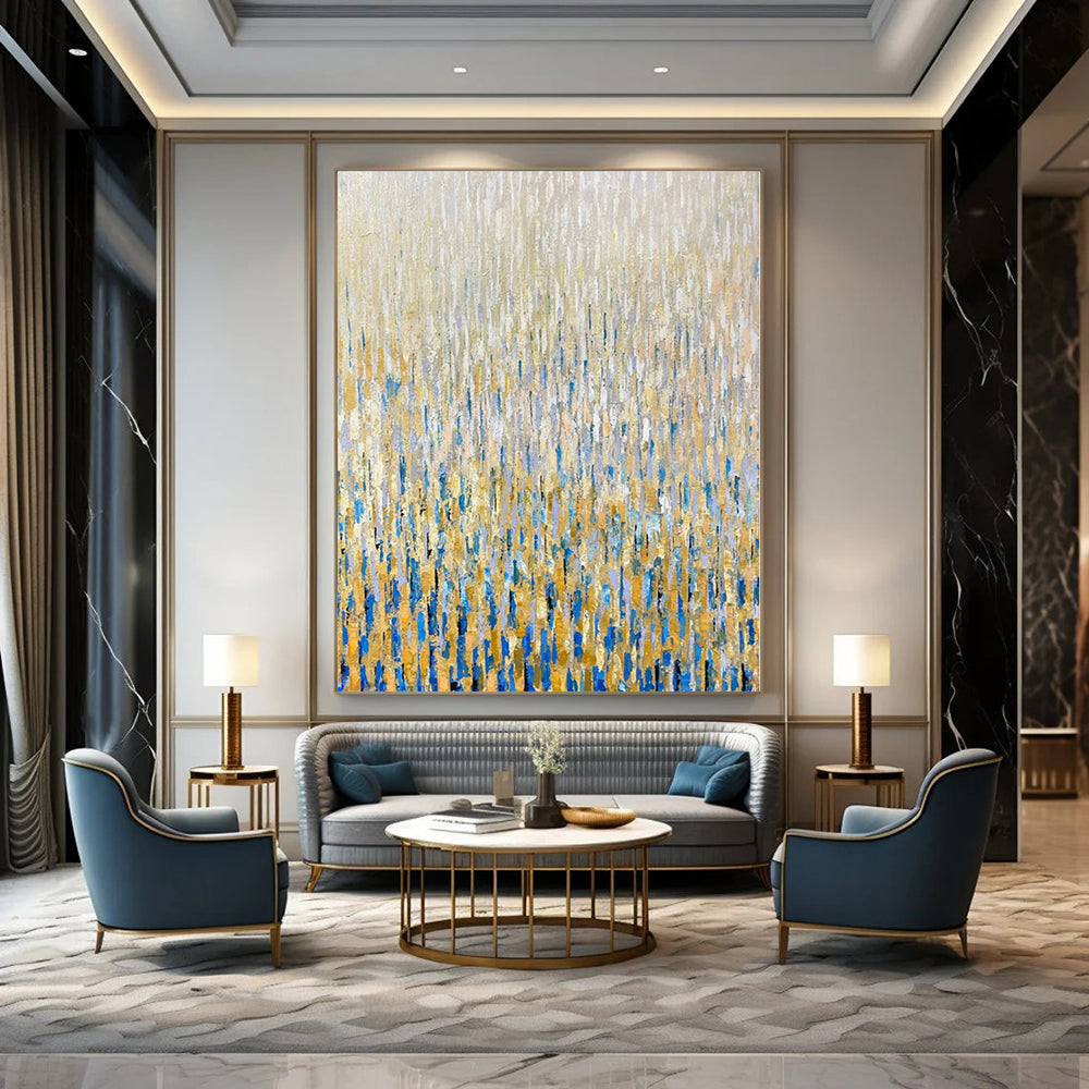 Giant Abstract Art for Linen Closet Interiors - Made to Order Mixed Media on Linen