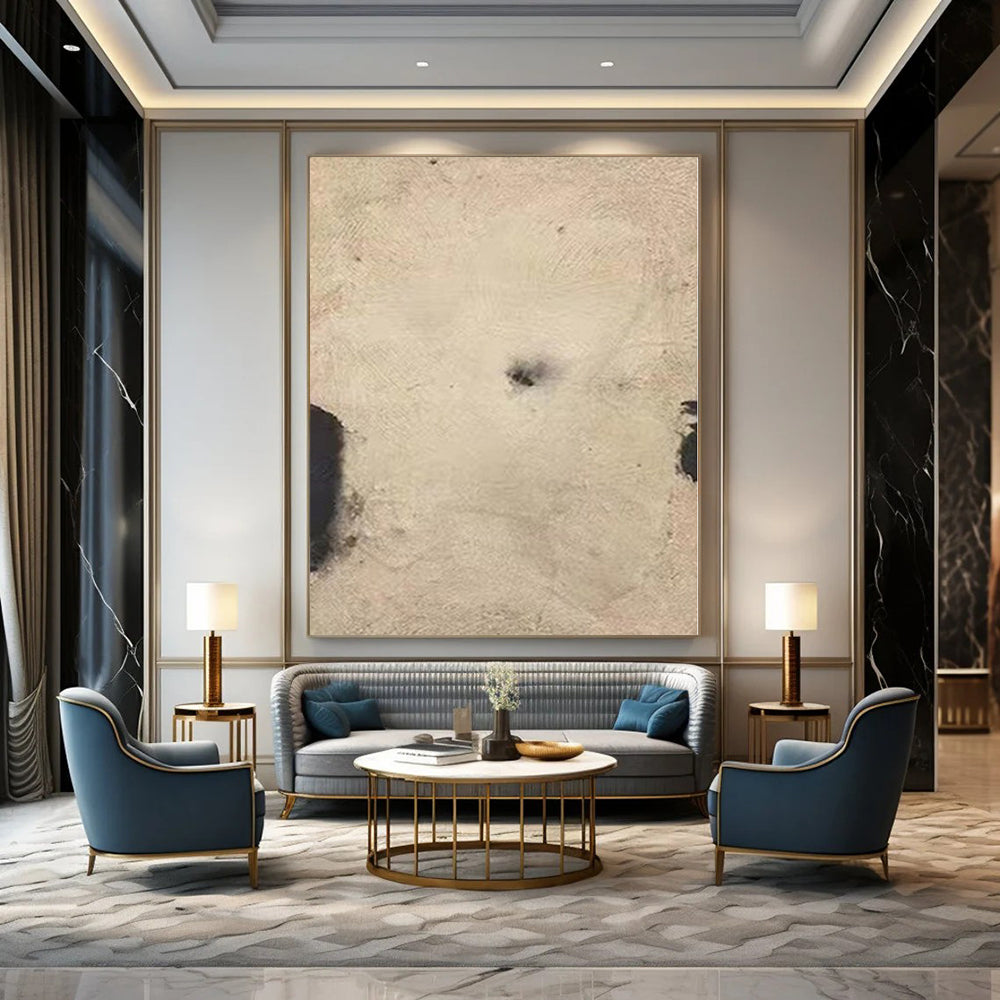 Gigantic Hand-Painted Modern Abstract Mural for Dining Room Alcoves