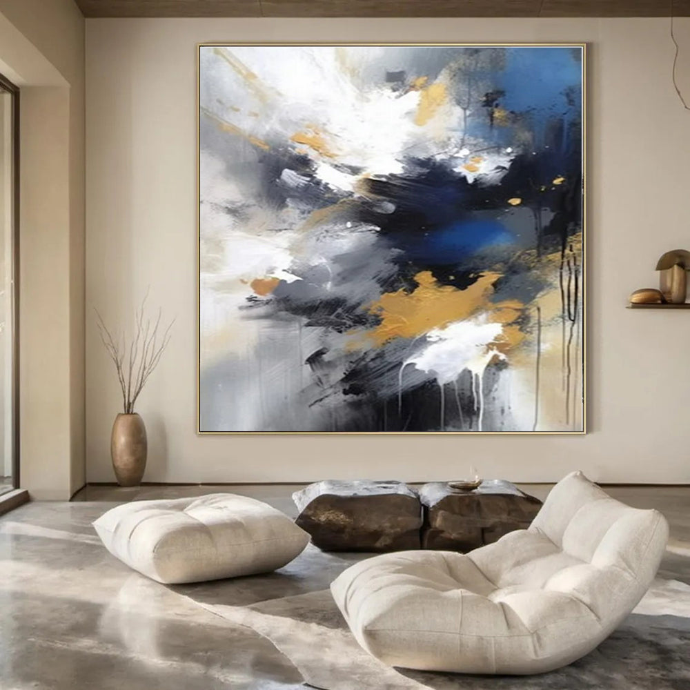 Vintage Travel Hand-Painted Abstract Canvas for Adventurous Bedrooms