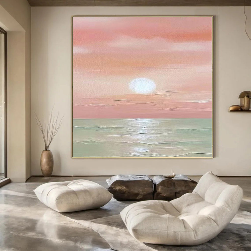 Monumental Abstract Painting for Bay Window Alcoves - Commissioned Mixed Media