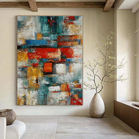 Hand-Painted Bespoke Abstract Canvas for Dining Room & Hotel Spa Areas