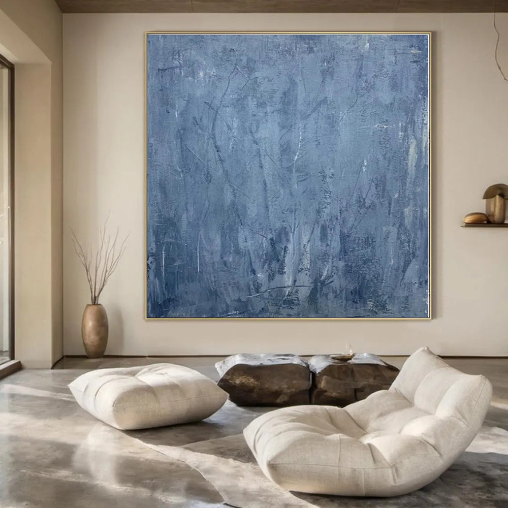 Large Custom Hand-Painted Abstract Mural for Office Sales Departments