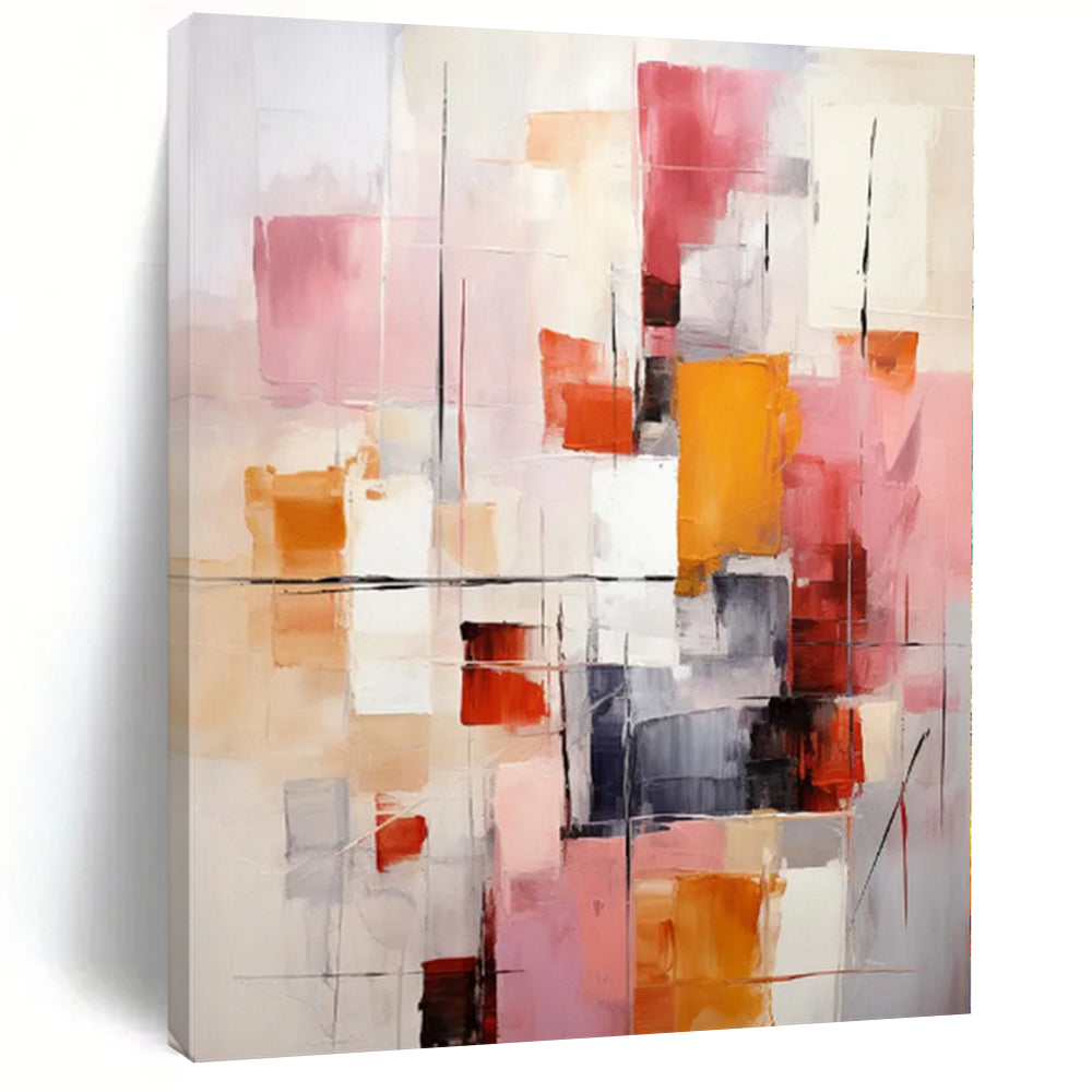 Giant Abstract Painting for Dorm Room Interiors - Hand-Painted Acrylic on Canvas