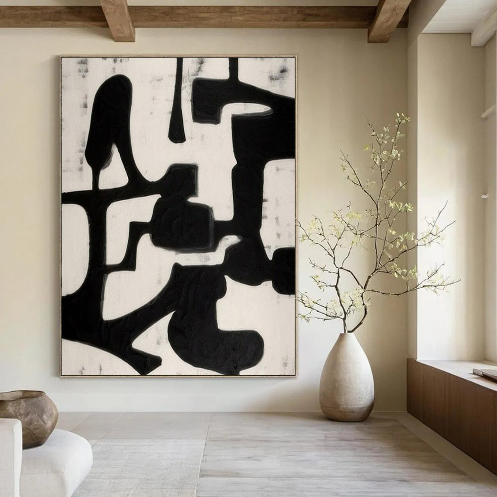 Large Hand-Painted Contemporary Abstract Wall Art for Family Home Reading Corners