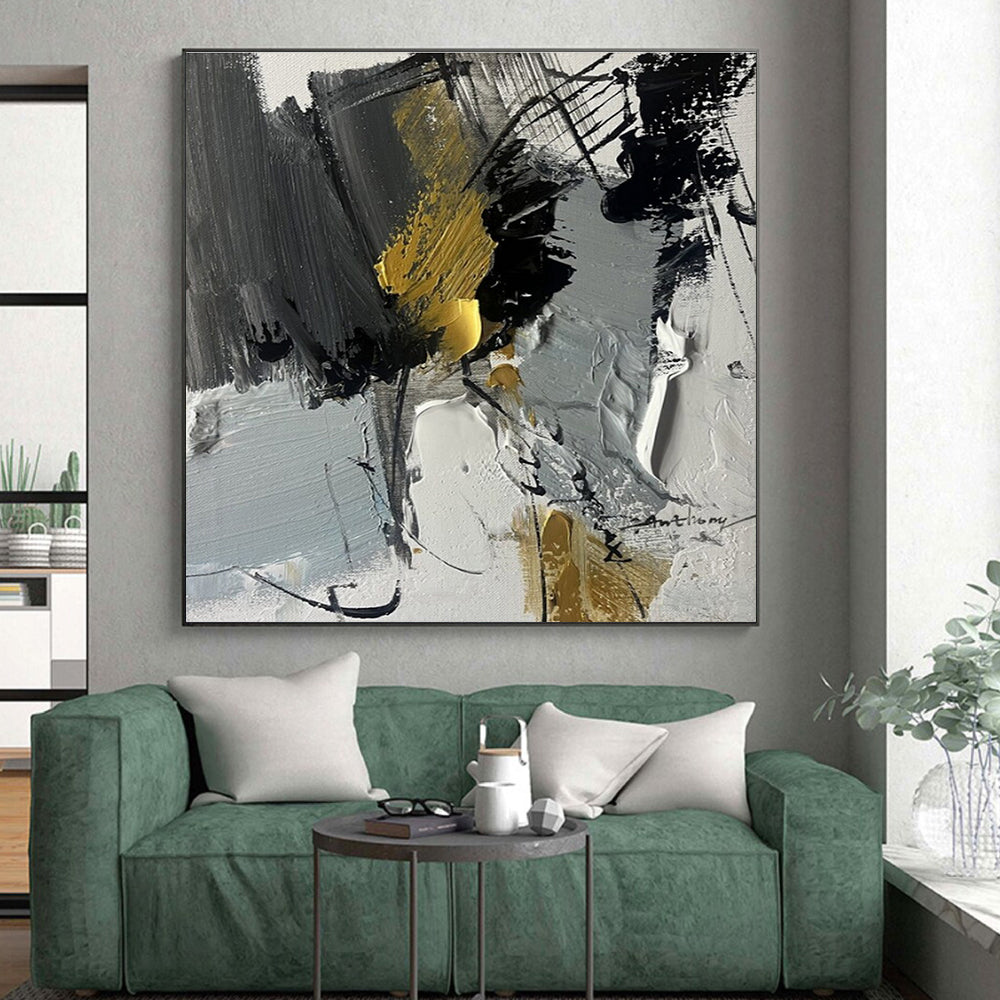 Giant Contemporary Abstract Canvas for Laundry Room Aesthetic Upgrade