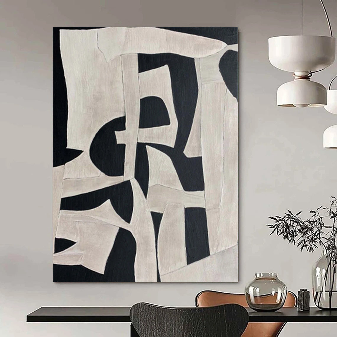 Oversized Handcrafted Abstract Canvas for Veterinary Clinic Waiting Rooms