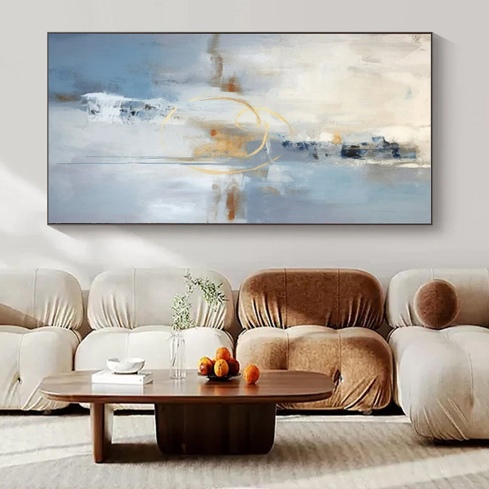 Large-Scale Hand-Painted Abstract Art for Dining Room and Hotel Lobby