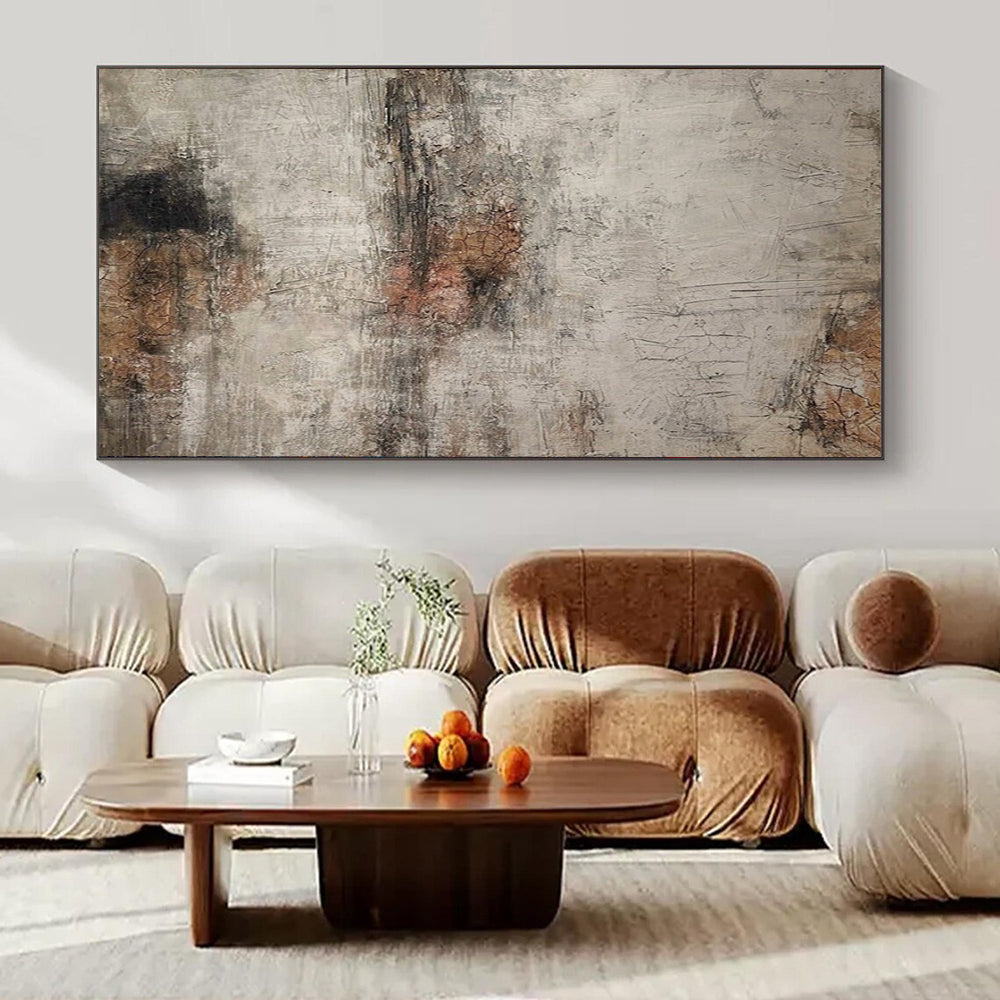 Large-Scale Hand-Painted Modern Abstract Mural for Yoga Studio Meditation Garden Backdrops