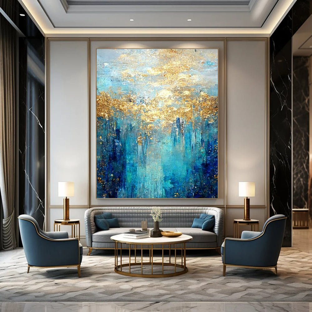 Gigantic Hand-Painted Modern Abstract Art for Villa Oceanfront Lounges
