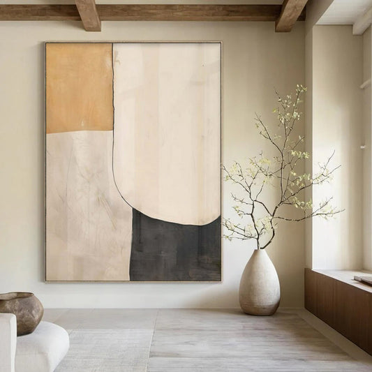 Large Hand-Painted Contemporary Abstract Wall Art for Family Home Mudrooms