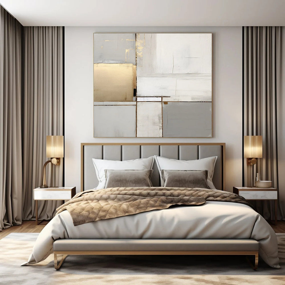 Oversized Custom Hand-Painted Abstract Mural for Living Room & Hotel Ballrooms