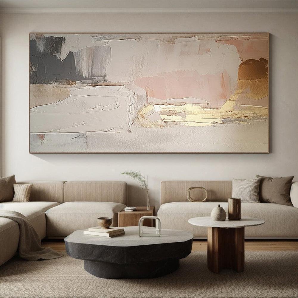 Custom Oversized Hand-Painted Abstract Canvas for Living Room
