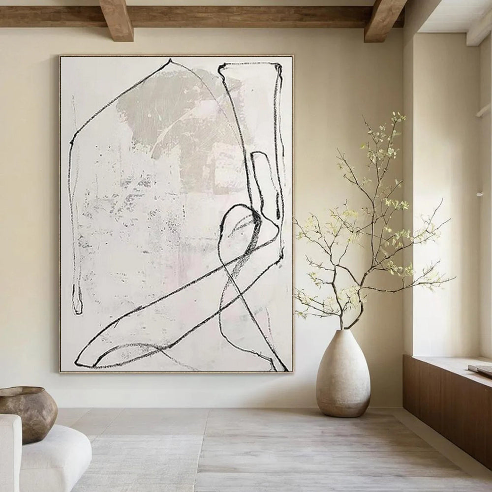 Grand Abstract Painting for Reading Nook Alcoves - Hand-Painted Oil on Canvas