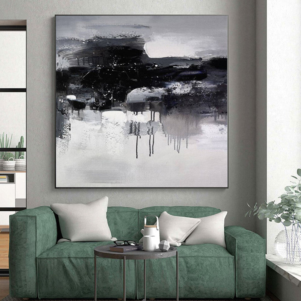 Huge Custom Abstract Painting for Home Library Bookshelf Wall