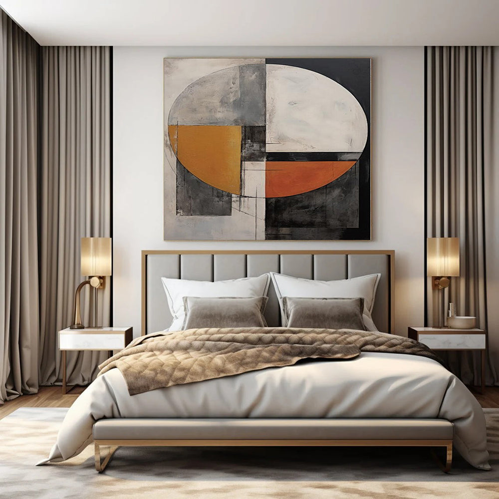 Artistic Stripe Hand-Painted Mural for Dining Room Statement Walls
