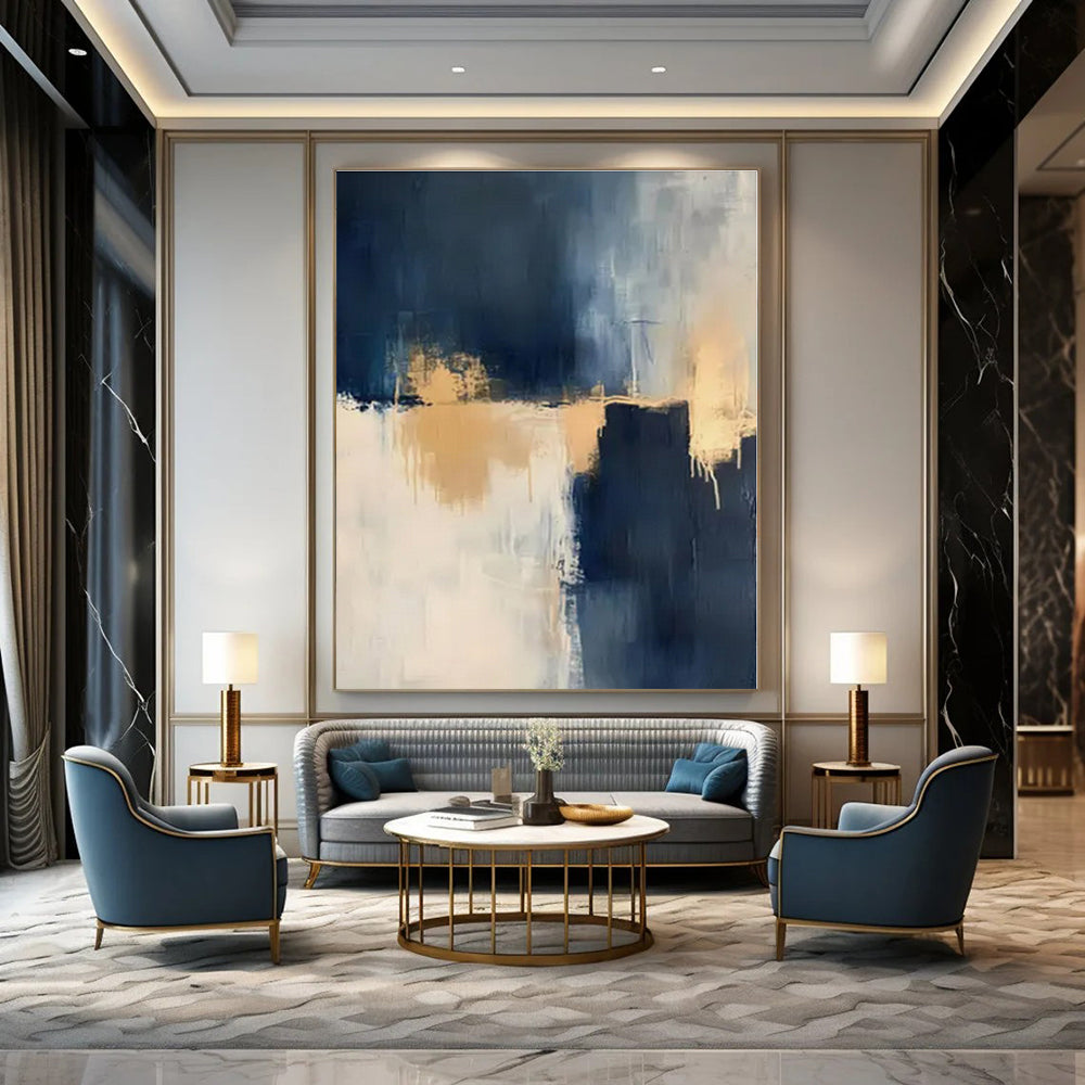 Large Hand-Painted Personalized Abstract Artwork for Office Wellness Rooms