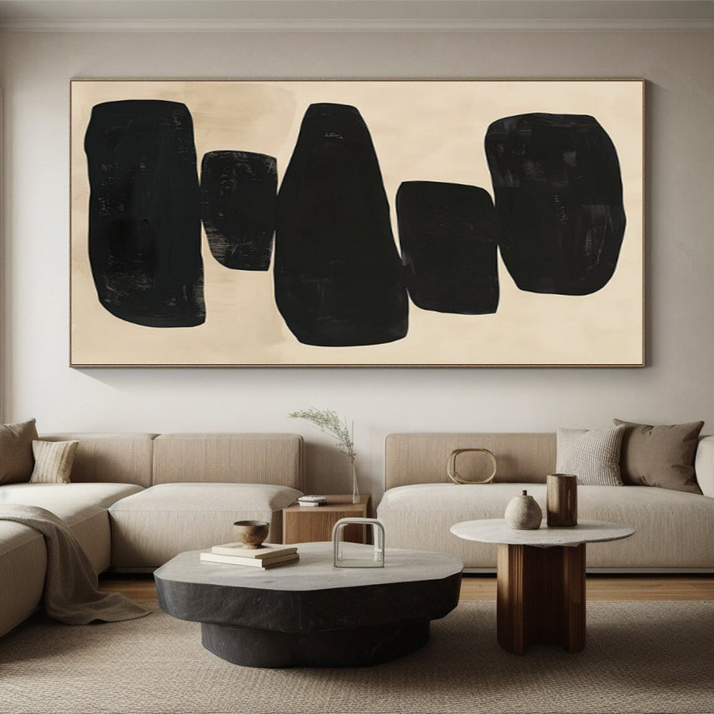 Oversized Custom Abstract Painting for Home Office Zoom Call Backdrops
