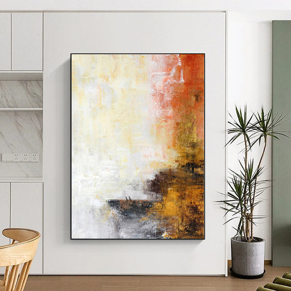 Oversized Abstract Texture Painting - Made to Order Mixed Media for Boutique Hotel Suites