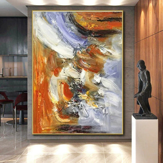 Super-Sized Tailored Hand-Painted Abstract Art for Reading Nook Window Seat Wall LargeART0619