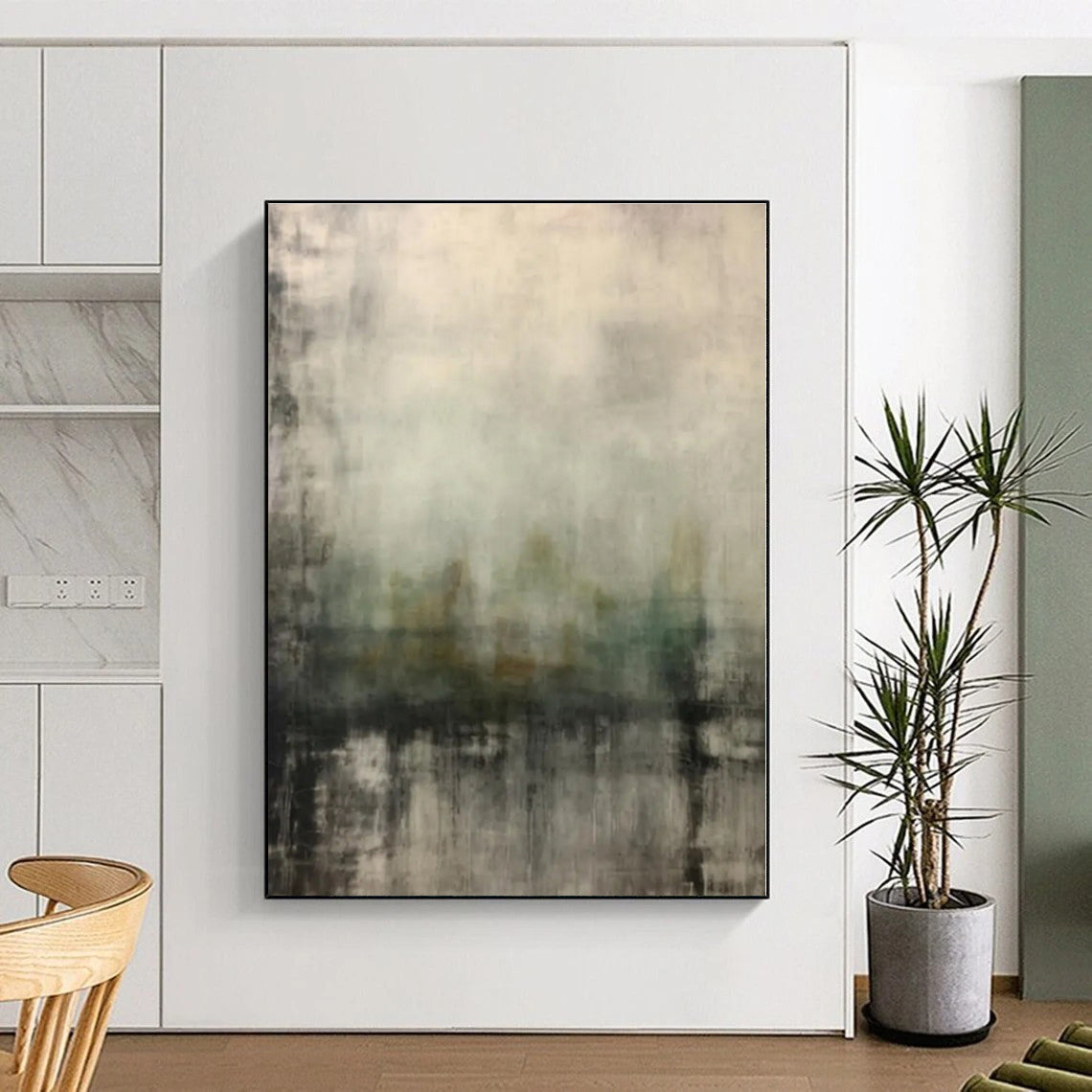 Colossal Hand-Crafted Abstract Canvas for Pet Retreat Wall