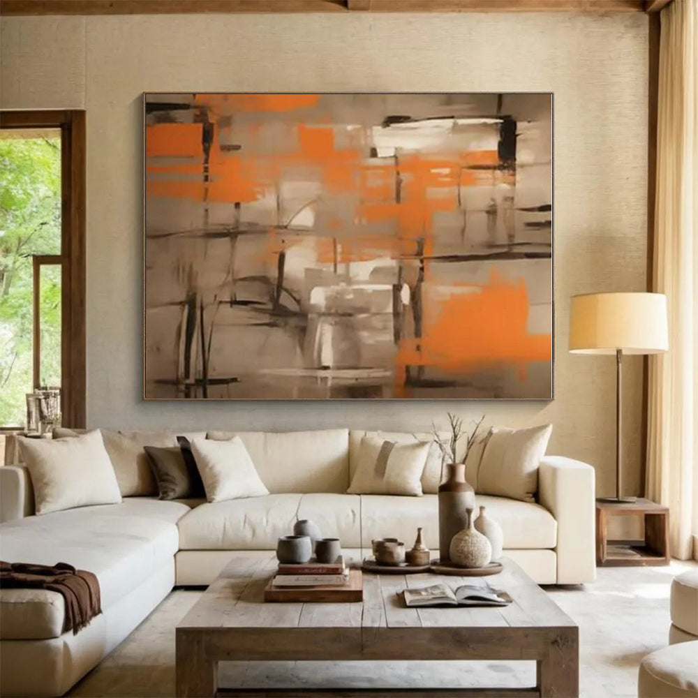 Gigantic Modern Abstract Painting for Dining Room Elegant Ambiance Enhancement