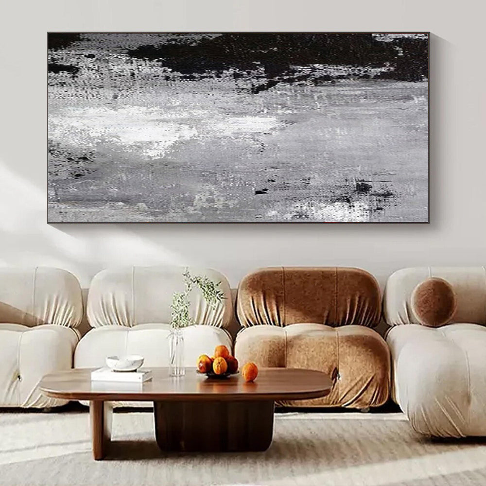 Enchanting Hand-Painted Abstract Mural for Living Room Alcoves