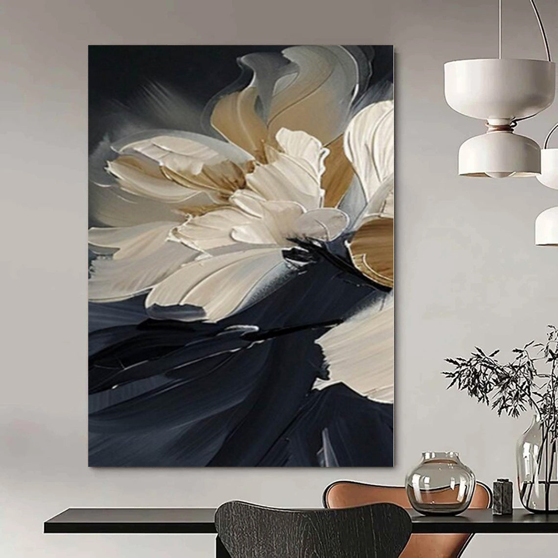 Hand-Painted Large Modern Abstract Wall Art for Family Home Game Rooms