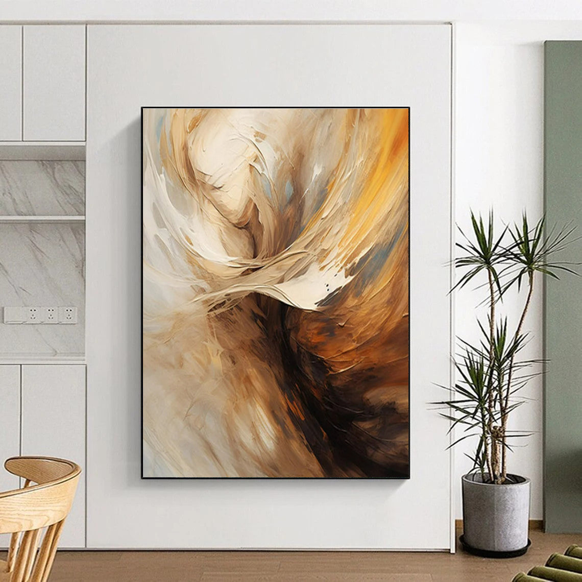 Huge Contemporary Abstract Art for Basement Home Theater Immersive Design