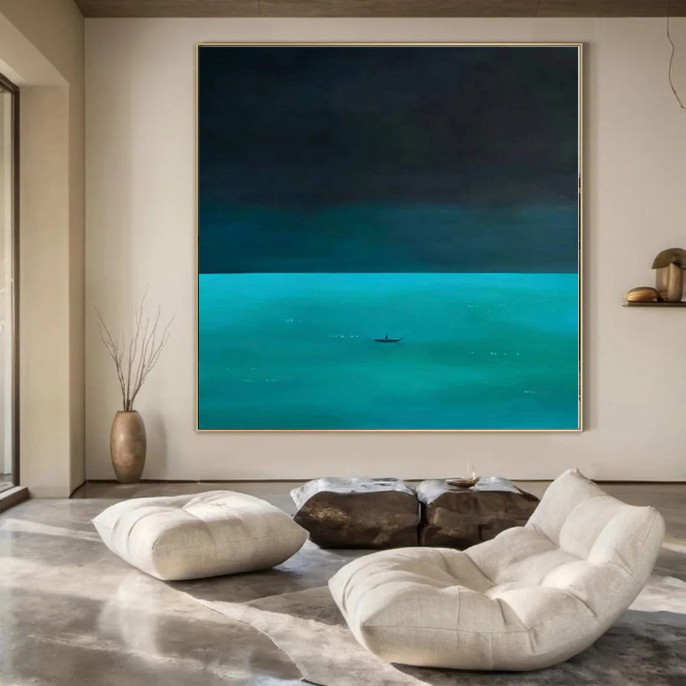Large Abstract Canvas for Laundry Room Sink Areas - Custom Acrylic on Canvas