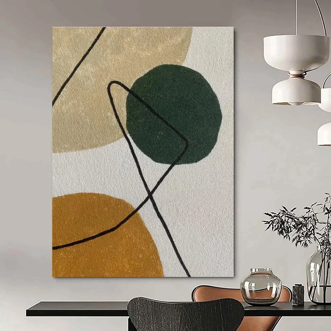 Hand-Painted Personalized Abstract Canvas for Living Room & Hotel Lounges