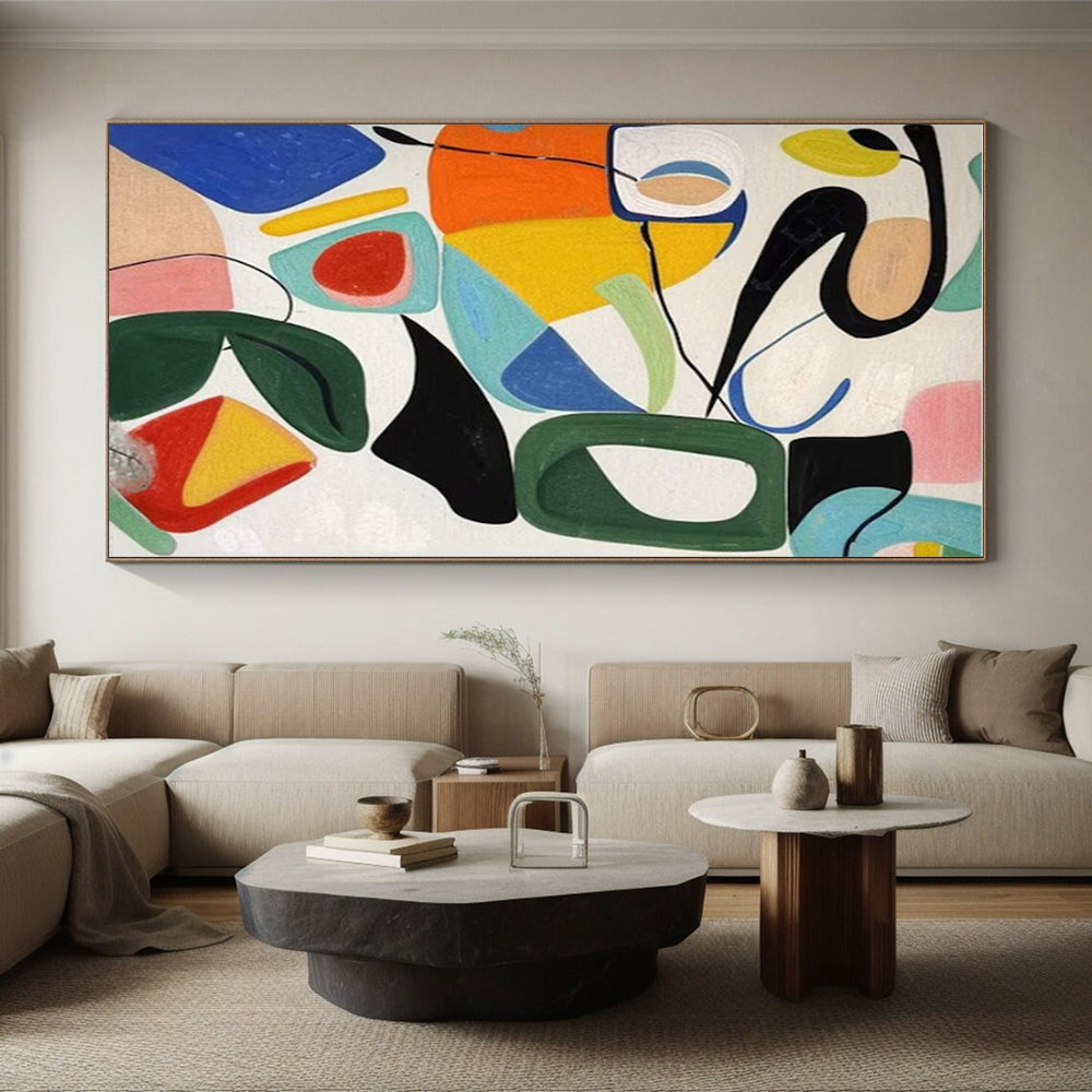 Oversized Custom-Made Hand-Painted Abstract Canvas for Attic Storage Wall LargeART0625