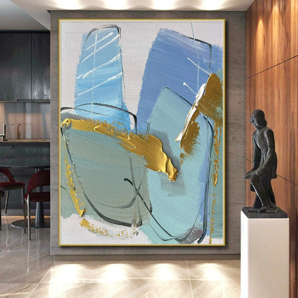 Oversized Made-to-Order Hand-Painted Abstract Art for Reading Nook Alcove Wall