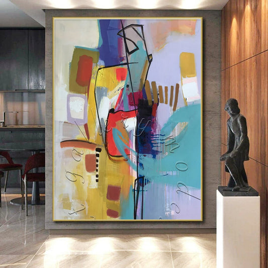 Large Modern Abstract Wall Art for Music Concert Venue Backstages