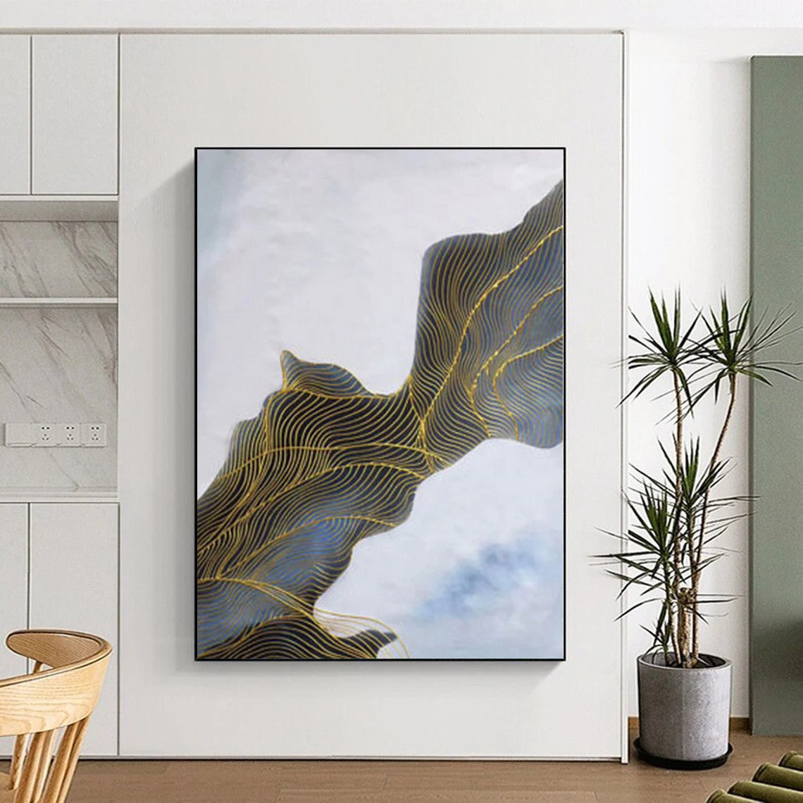 Giant Made-to-Order Abstract Painting for Mudroom Dog Washing Station Walls