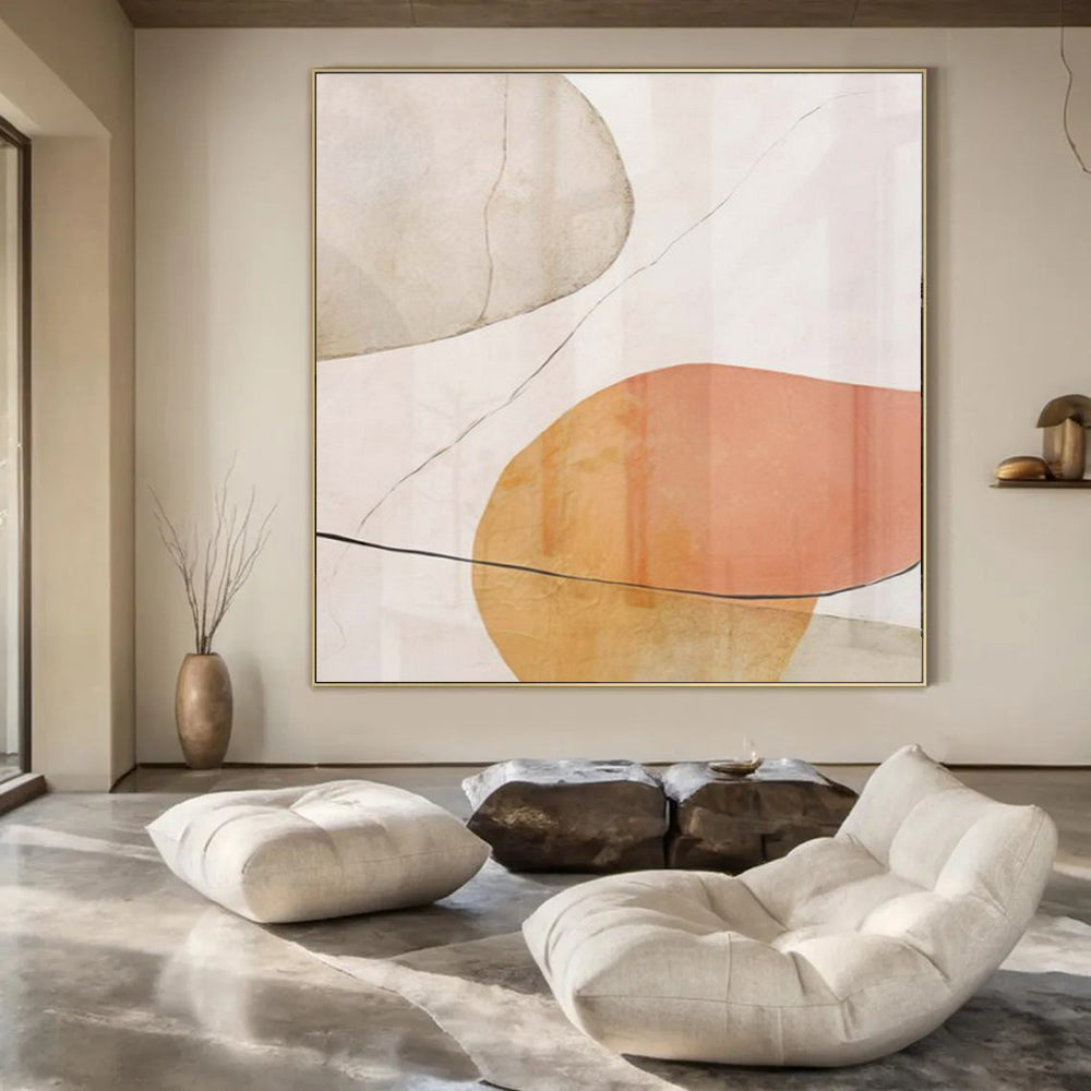 Extra-Huge Hand-Painted Modern Abstract Canvas for Family Home Outdoor Living Rooms