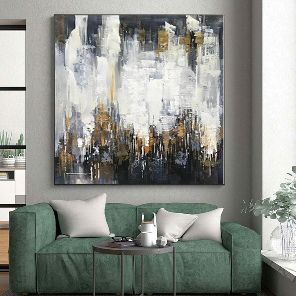Immense Hand-Painted Abstract Wall Art for Home Craft Room Storage and Display Walls