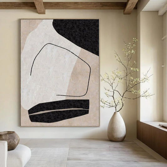 Showstopping Hand-Painted Abstract Art for Living Room Entryways