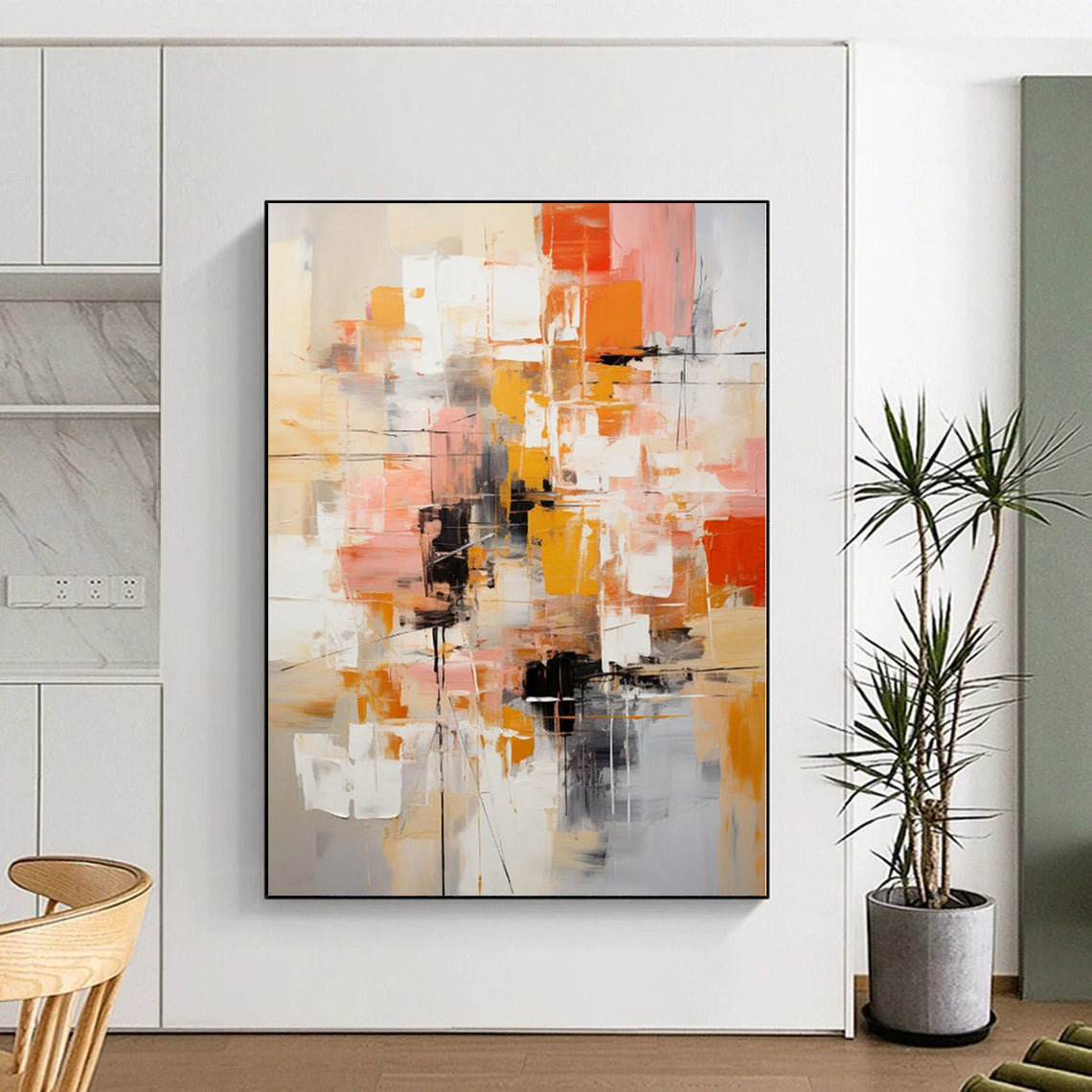 Giant Abstract Art for Yurt Meditation Spaces - Made to Order Mixed Media on Linen
