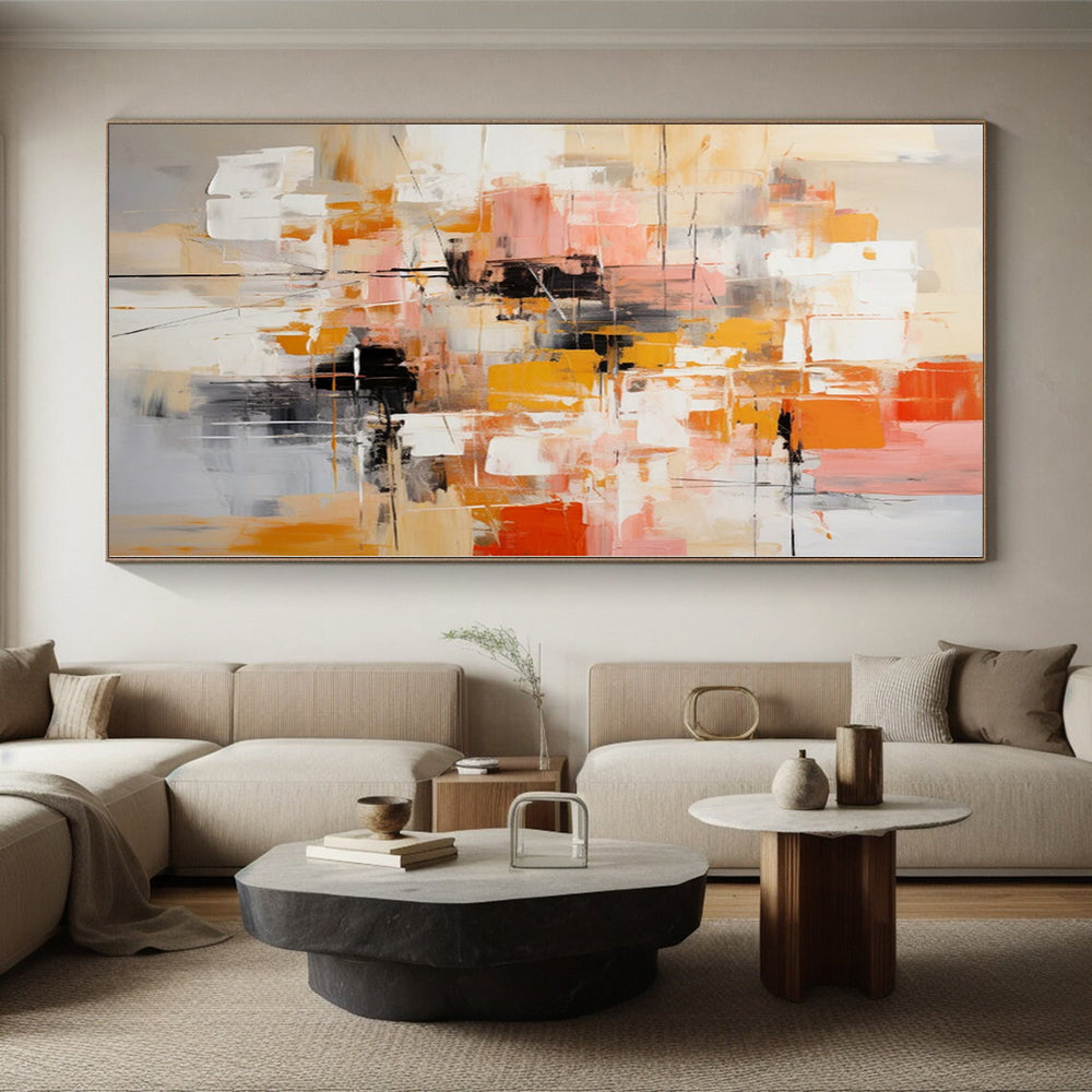 Giant Abstract Art for Yurt Meditation Spaces - Made to Order Mixed Media on Linen