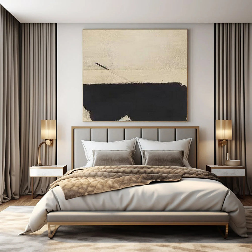 Oversized Hand-Painted Contemporary Abstract Art for Dining Room Behind Buffets