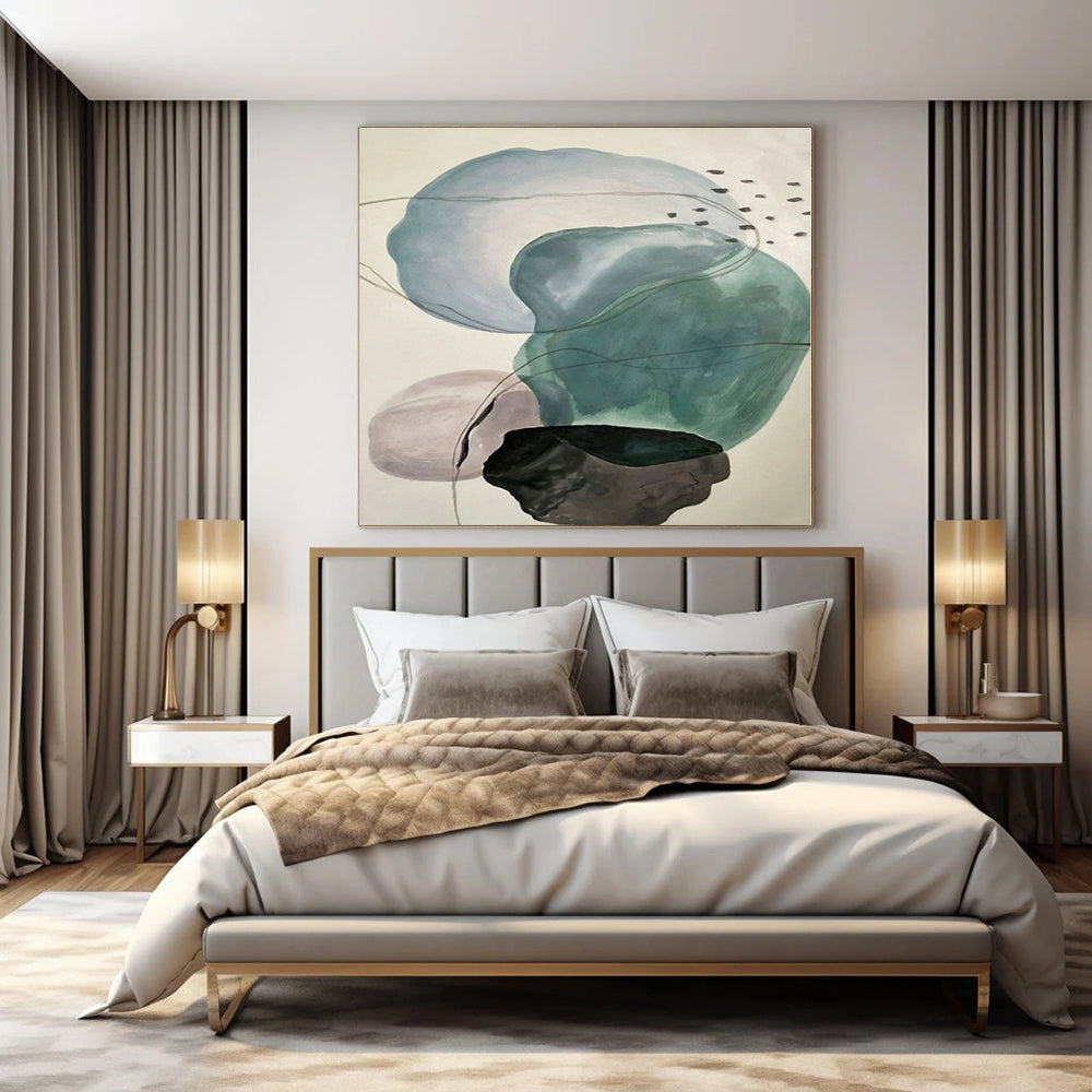 Hand-Painted Custom Abstract Mural for Office Administrative Areas