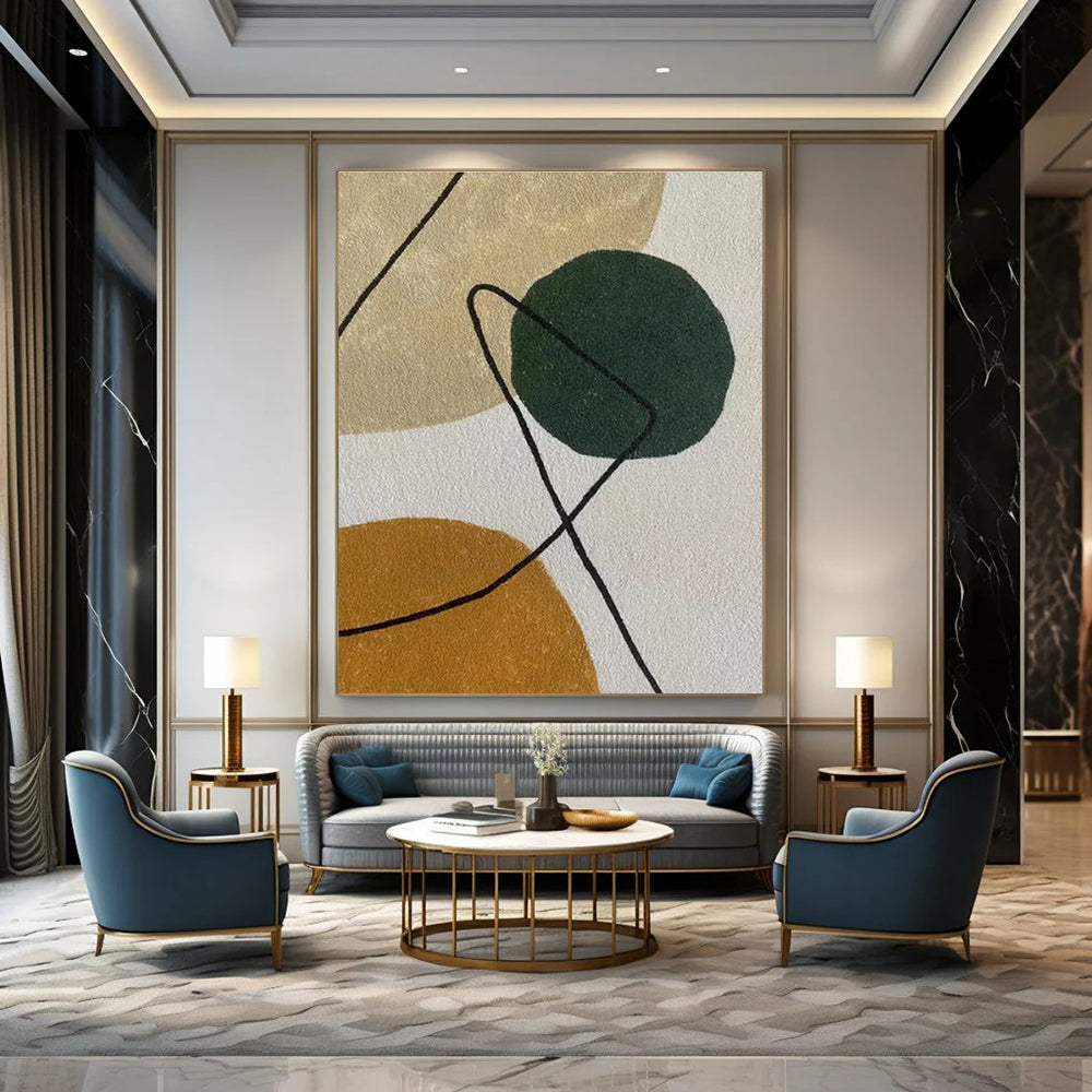 Hand-Painted Personalized Abstract Canvas for Living Room & Hotel Lounges