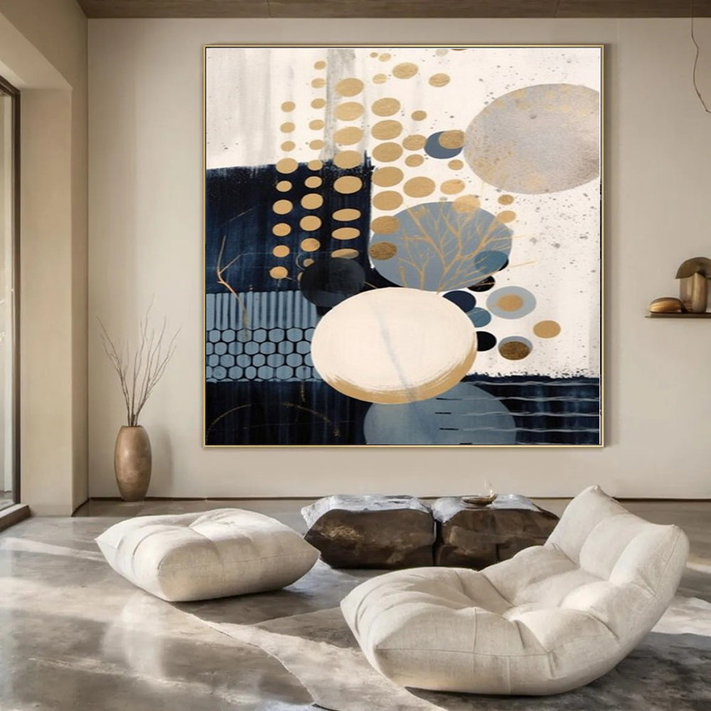 Bohemian Traveler Hand-Painted Abstract Canvas for Globetrotting Bedrooms