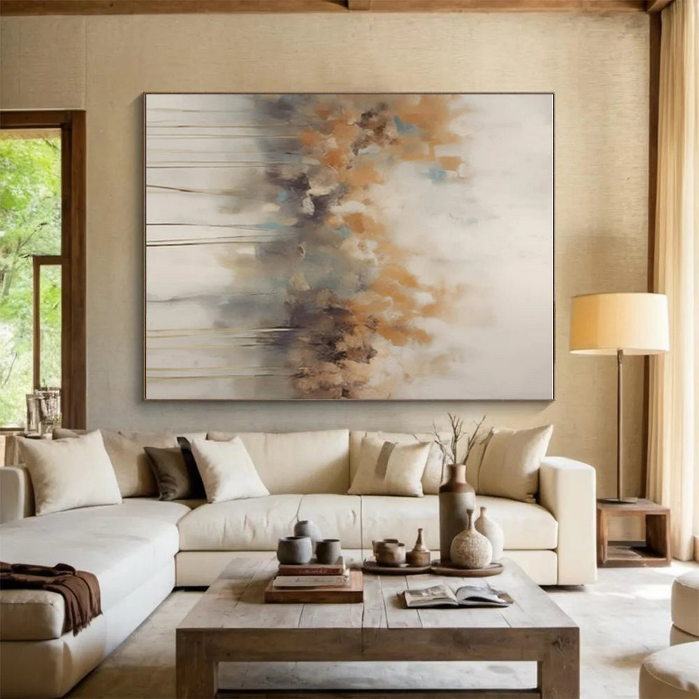 Large-Scale Modern Abstract Wall Art for Bathroom Spa-Like Ambiance Creation