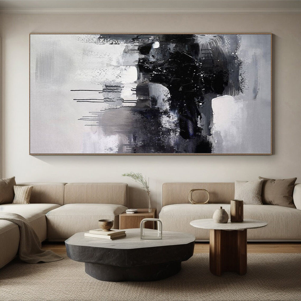 Huge Custom Abstract Painting for Home Library Bookshelf Wall