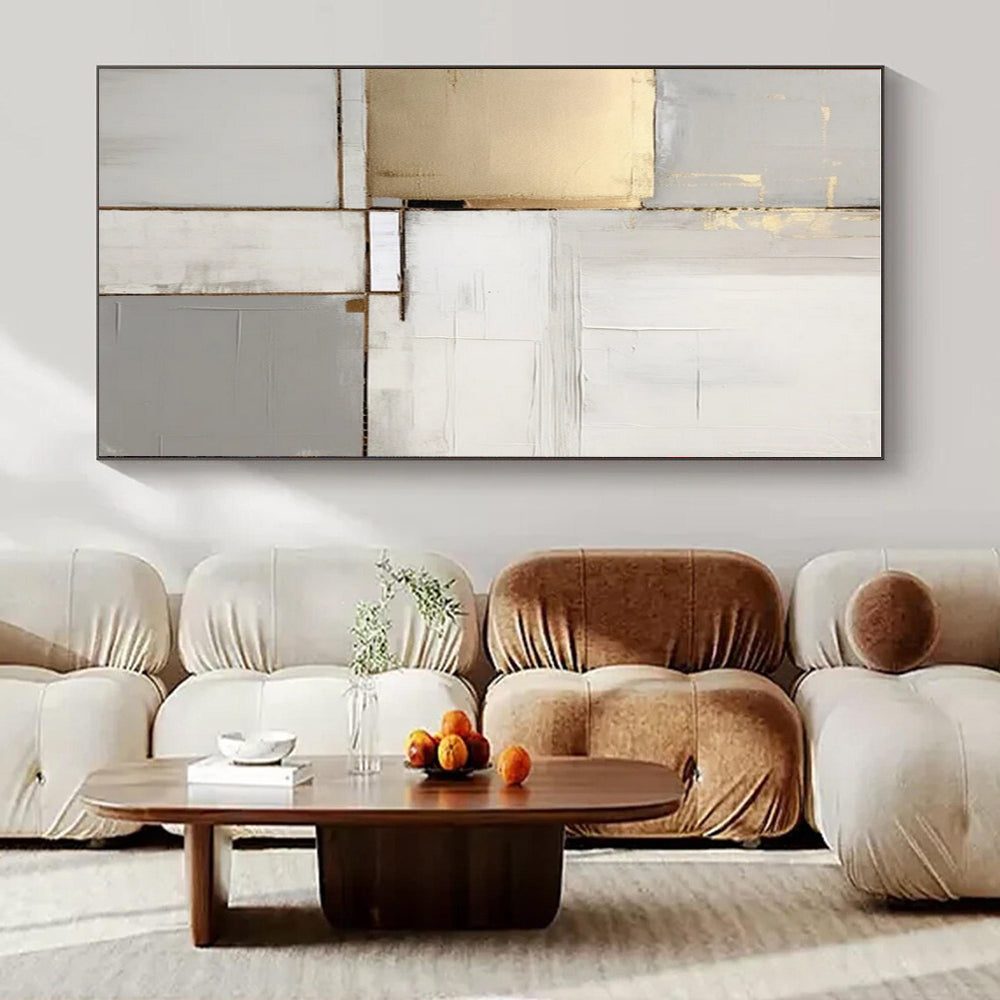 Oversized Custom Hand-Painted Abstract Mural for Living Room & Hotel Ballrooms
