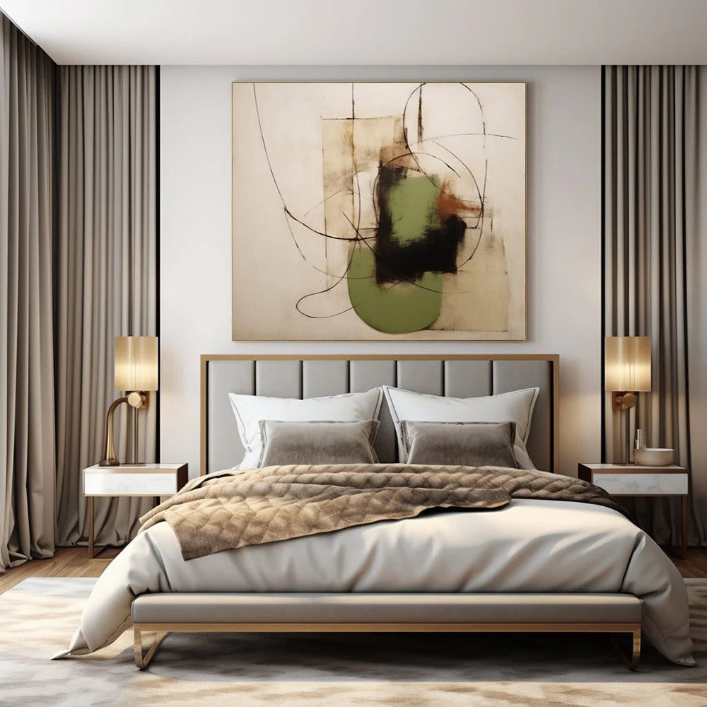 Colossal Hand-Painted Contemporary Abstract Mural for Office Training Halls