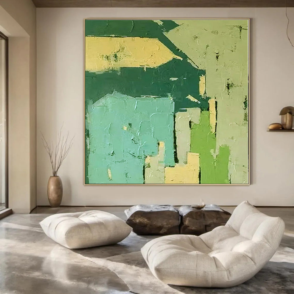 Oversized Abstract Art for Closet Dressing Areas - Custom Acrylic on Linen