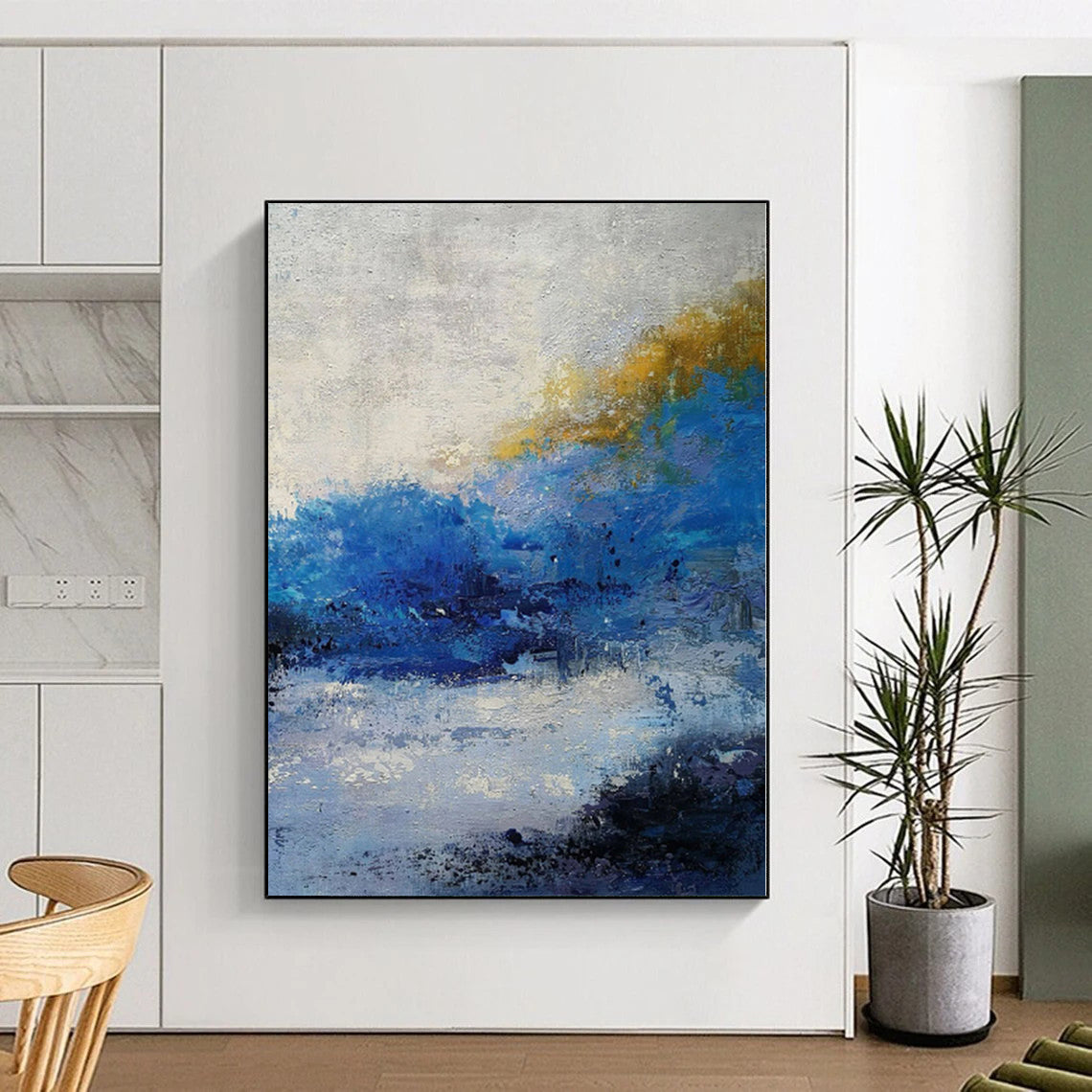 Extra-Large Custom Abstract Canvas for Family Room Feature Wall